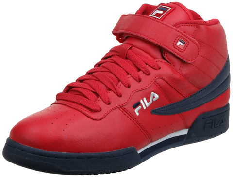 Fila Men's f-13v lea/syn Fashion Sneaker, Red Navy/White, 9.5 M US