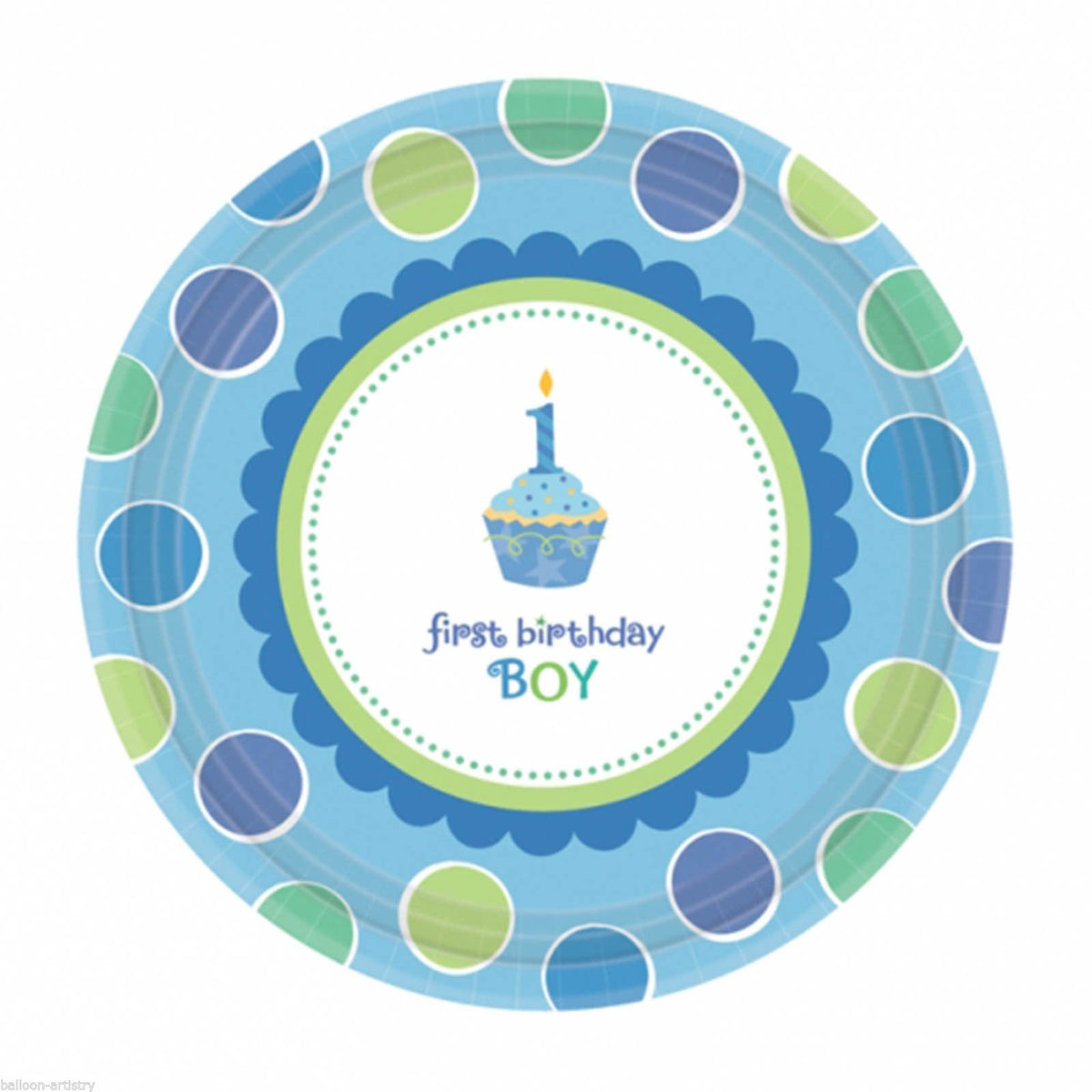 amscan International First 17.7 cm Birthday Boy Paper Plates, Pack of 8