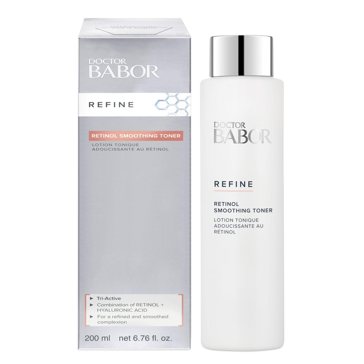 Doctor BABOR Refine Retinol Smoothing Toner, Retinol Toner for Face, Hydrating and Reduces Winkles, Redness and Blemishes, Silicone-Free, Paraben-Free