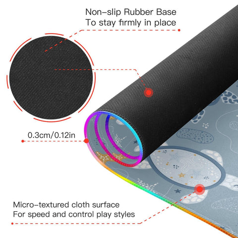 Cute Animals Turtle Wireless Charging Mouse Pad for Mobile Phone Extra Large Gaming Mousepad with 13 Lighting Modes Keyboard Mat for Gaming MacBook PC Laptop Desk Office Home