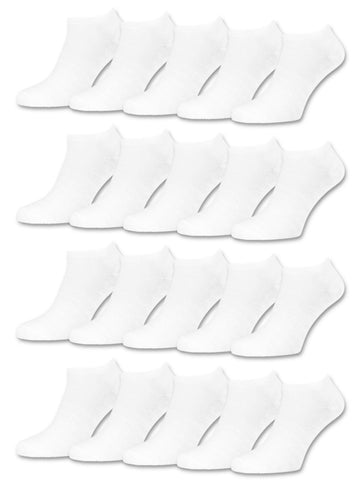 10 | 20 | 30 Pairs Ankle Socks/Sneaker Socks for Women & Men in Black & White Size 3-14 (9-11, 20 Pairs | White)