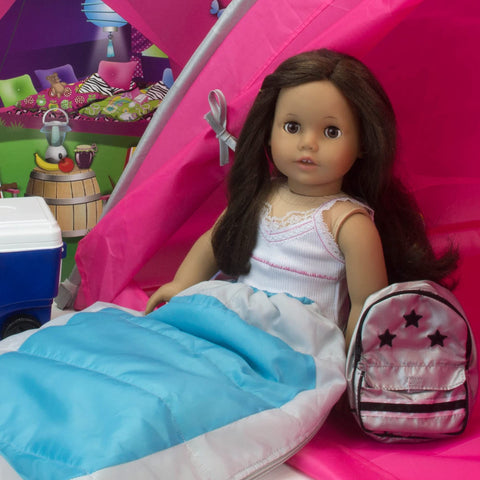 Sophia's - 18" Doll - Cocoon Style Camping Sleeping Bag - Aqua