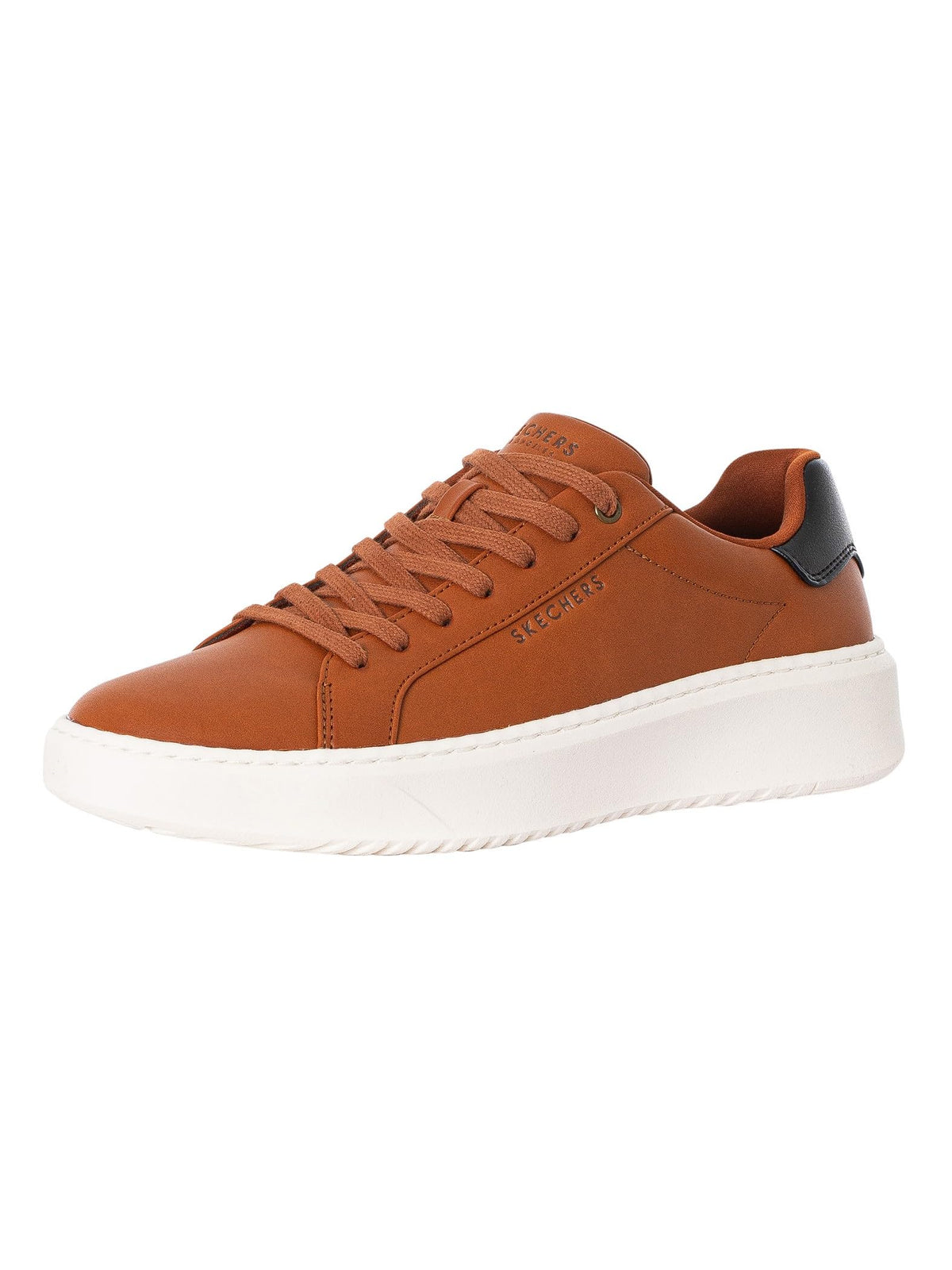 Skechers Men's Court Break Suit Sneaker, Cognac Duraleather, 9