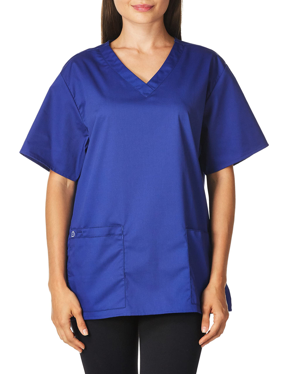 WonderWink Women's Wonderwork V-Neck Scrub Top, Galaxy Blue, 3X-Large