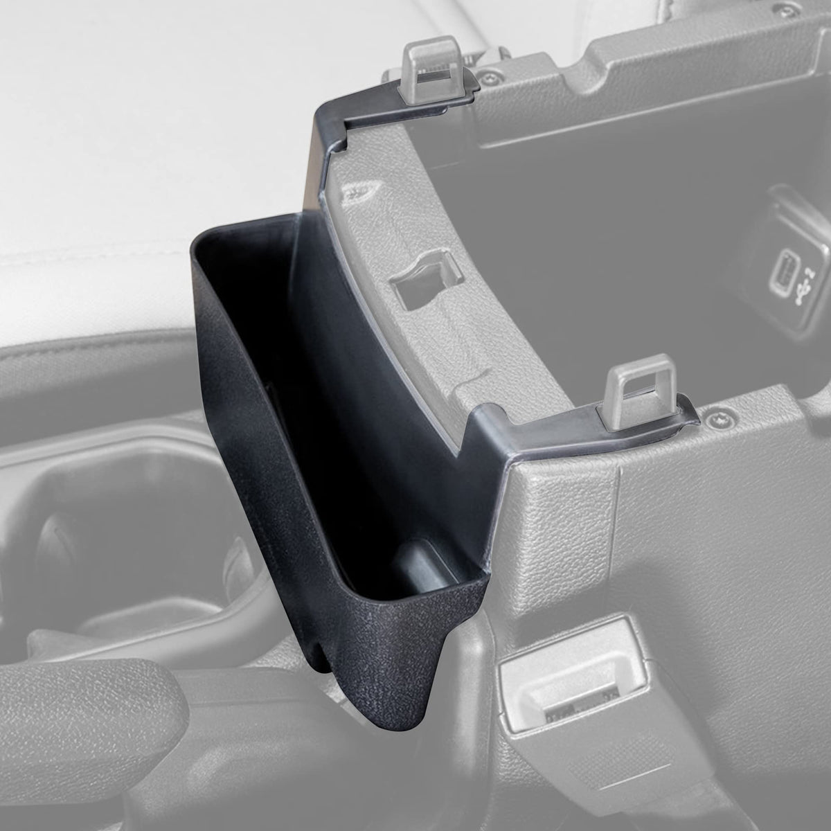 Quadratec Center Console Storage Organizer Tray - Fits Jeep Wrangler JL, JLU & Gladiator JT 2018-2022 - Non-Slip Liner - Small Item Phone, Keys, Money, Change, Holder - Interior Jeep Accessories