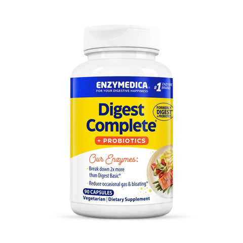 Enzymedica, Digest Complete + Probiotics, Full-Range, Everyday Enzymes with 800 Million CFU Active Cultures per Capsule, 90 Count