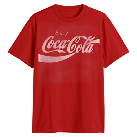Coca-Cola Coke Classic Vintage 80's Adult Logo T-Shirt(Red,Large)