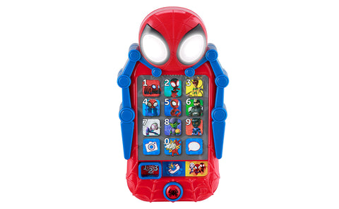 eKids Spidey and His Amazing Friends Toy Phone with Built-in Games and Sound Effects for Kids Aged 3 and Up