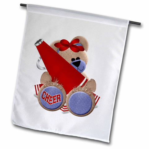 3dRose fl_98749_1 Cheerleader Bear Garden Flag, 12 by 18-Inch
