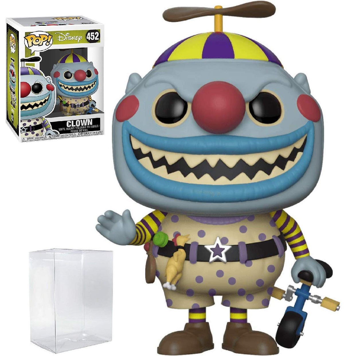 Funko Pop! Disney: The Nightmare Before Christmas - Clown Vinyl Figure (Bundled with Pop Box Protector Case)