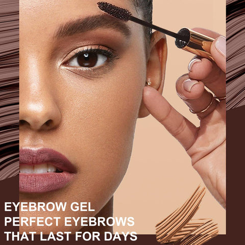 Jutqut 2PCS Waterproof Eyebrow Gel, Eyebrow Tinted Brow Gel, Tinted Thickening Brow Mascara, Brow Fast Sculpt, Transfer-proof, Brush to Fill in Eyebrows 02# Light Brown
