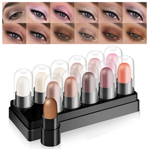 Joyeee Eyeshadow Sticks Set 24 Colours/Set, Multichrome Pearly Eyeshadow Pen Glitter Eyeshadow Crayon Shimmer Eyeshadow Eye Brightener Stick, Waterproof&Long Lasting, Eyes Makeup Gift for Women Girls