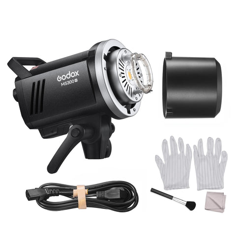 Godox MS300-V Studio Flash Light Upgraded 300Ws Strobe Light 0.1-1.8S Recycle Time, 5600Â±200K, 2.4G Wireless X System with 10W LED Modeling Lamp Bowens Mount