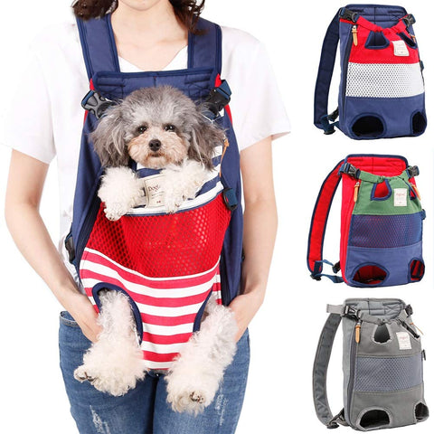 Dog Carrier Backpack, Pet Front Carrier Backpack Legs Out Dog Chest Carrier for Small Medium Dogs, Hands-Free Cat Backpack Carrier Dog Travel Backpack Airline Approved Hiking Bike Motorcycle