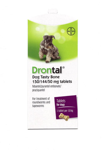 Drontal for Dogs Bone Shaped Worming Tablet Packs (Pack Size: 6 Tablets)