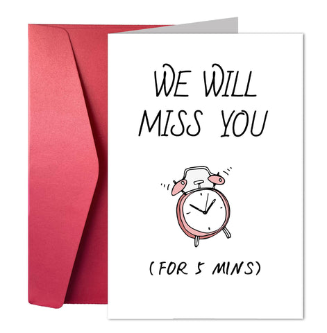 Joycard Funny Resignation Cards With Envelope, Office Resignation Cards For Coworkers, Retirement Cards For Women And Men, Funny Resignation Cards For The Team - We Will Miss You (A Few Minutes)