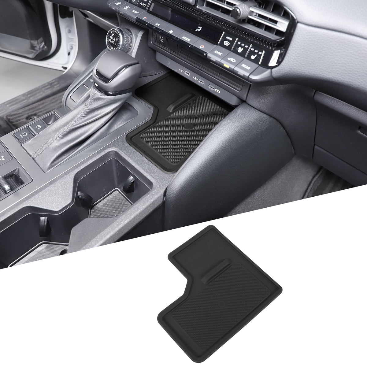 Center Console Wireless Charging Mat Fit for Toyota Land Cruiser 250 Prado J250 2024 2025, Center Console Silicone Protective Pad Non-Slip Pad Anti-Dust Liner Accessories, for Left Hand Drive