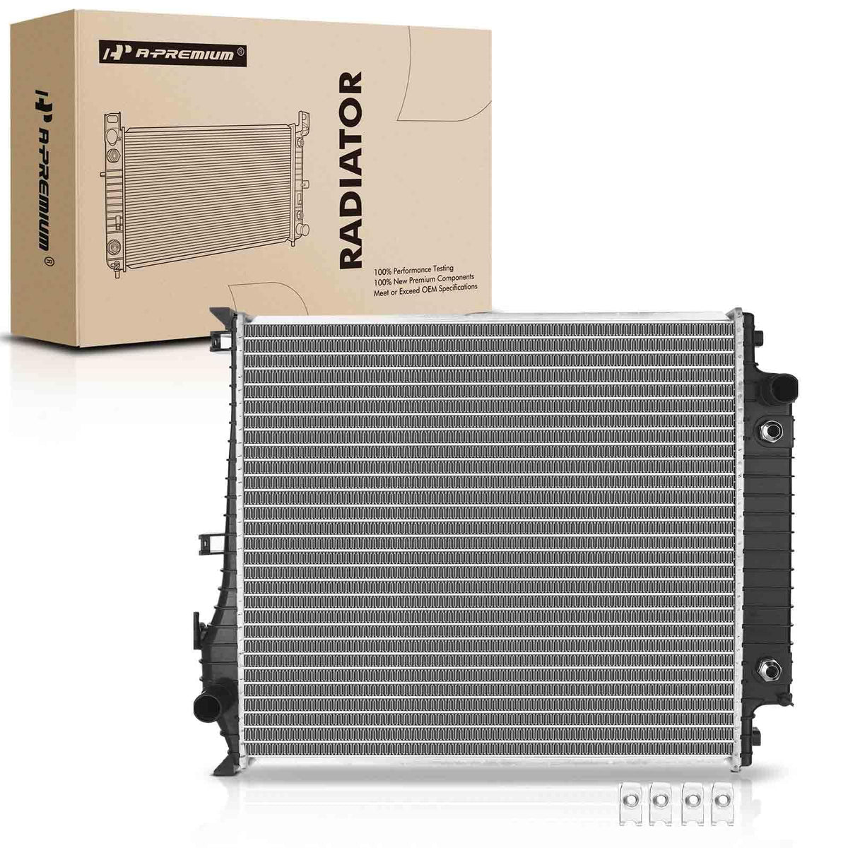 A-Premium Engine Coolant Radiator Assembly with Transmission Oil Cooler Compatible with Ford Explorer, Explorer Sport Trac & Mercury Mountaineer, 2007-2010, 4.0L 4.6L