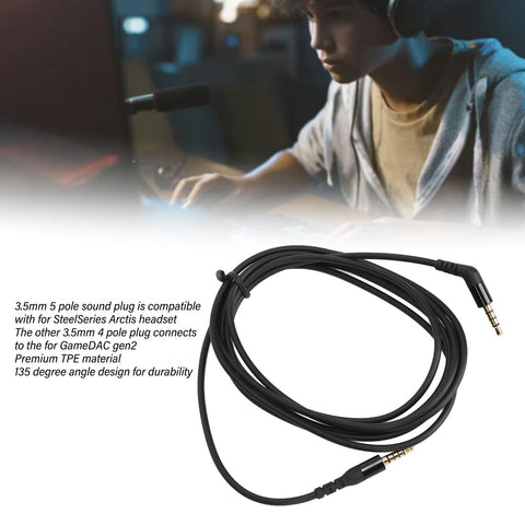 Headset Cord, Headphone Cable 6.6ft 135 Degree Angle for Gaming Headset