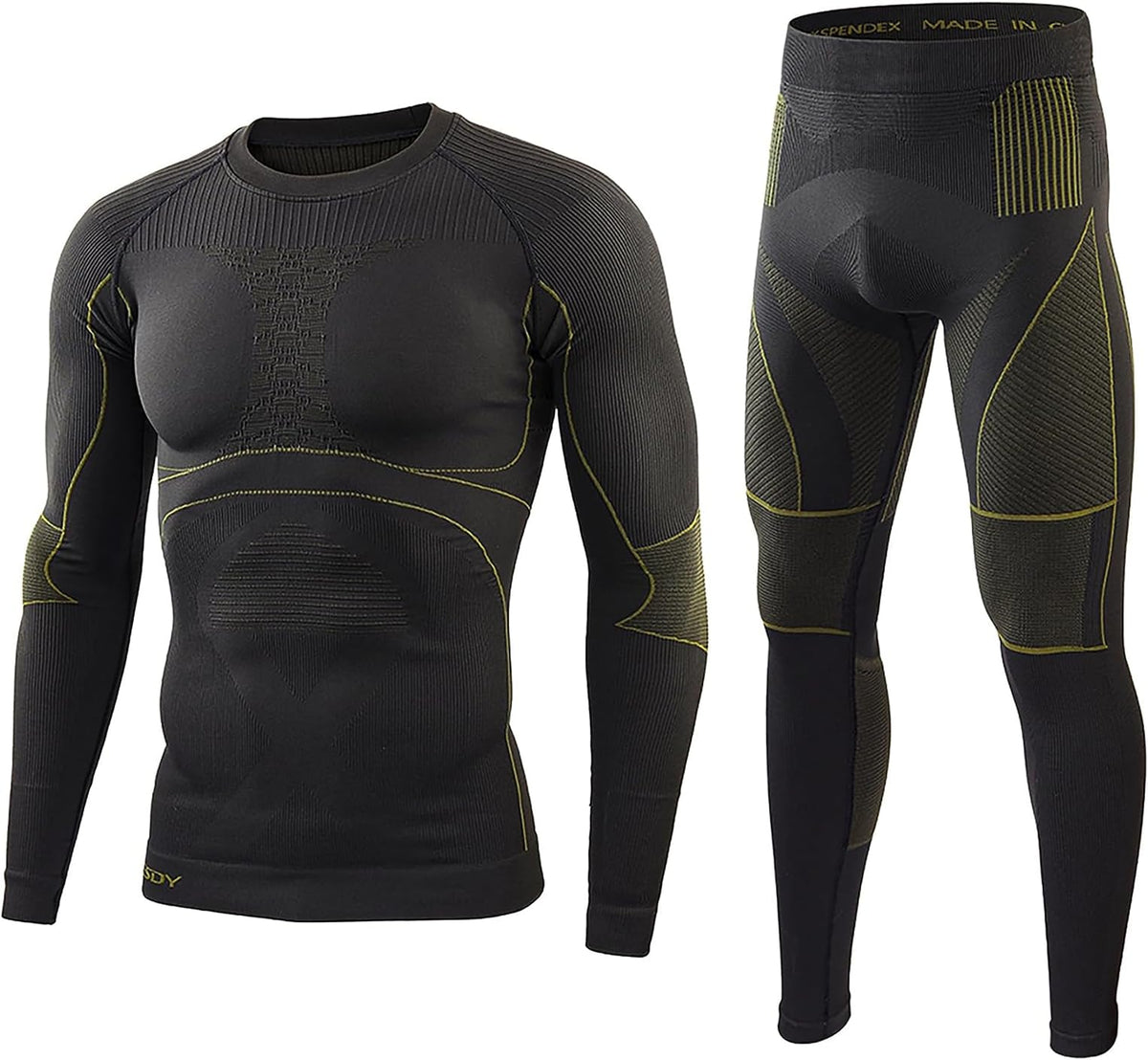WINDCHASER Thermal Underwear Mens Set Long Sleeve Tops Long Johns Base Layer Quick Drying for Cycling, Hiking, Skiing