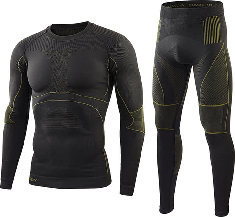 WINDCHASER Thermal Underwear Mens Set Long Sleeve Tops Long Johns Base Layer Quick Drying for Cycling, Hiking, Skiing
