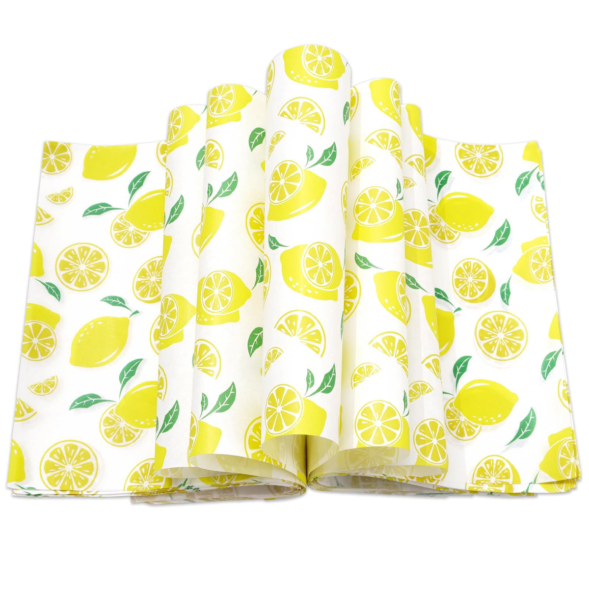 JarThenaAMCS 150Pcs Summer Lemon Wax Paper Yellow Deli Paper Tissue Summertime Fruit Sandwich Wrap Paper Waterproof Oil-Proof Picnic Liners for Party Kitchen Supplies
