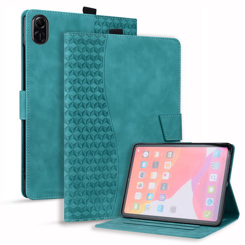 Rosbtib Case for Honor Pad X9 11.5" 2023, PU Leather Multi-Angle Viewing Business Stand Folio Cover with Pencil Holder Case for Honor Pad X8 Pro - Lozenge Green