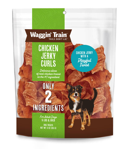 Waggin' Train Limited Ingredient, Grain Free Dog Jerky Treat, Chicken Jerky Curls - (6 Count) 3 oz. Pouch