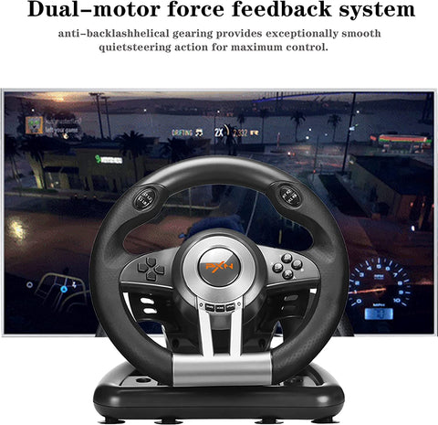 PXN V3II Gaming Steering Wheel with Pedal PC Steering Wheel 180 Degree racing Wheel for PC, PS3, PS4,Xbox One, Xbox Series X/S, N-Switch?Black?