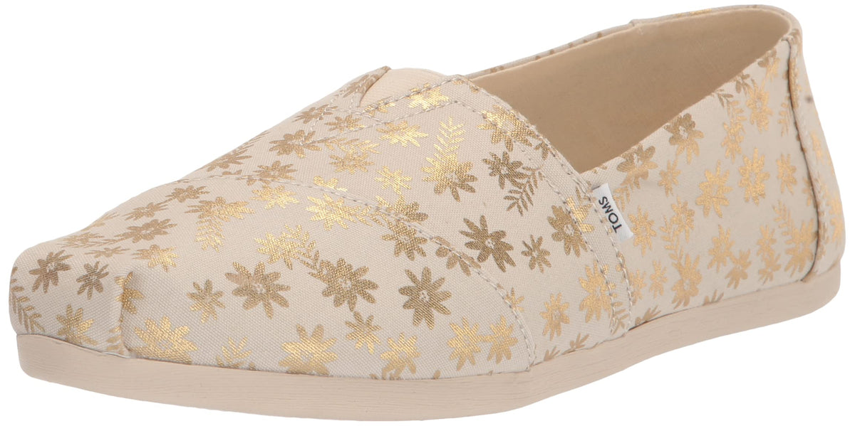 TOMS Women's, Alpargata Slip-On Natural Gold 5 M