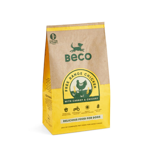 Beco Free Range Chicken with Carrot and Chicory - 6kg - Natural & Grain Free Complete Dry Dog Food