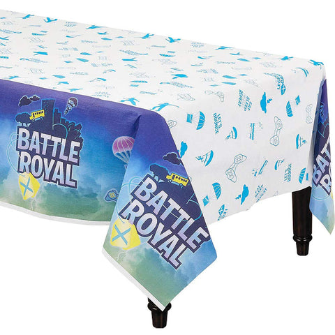 amscan Battle Royal Plastic Table Cover - 54" x 96", One Size, Blue and White, 1 pc