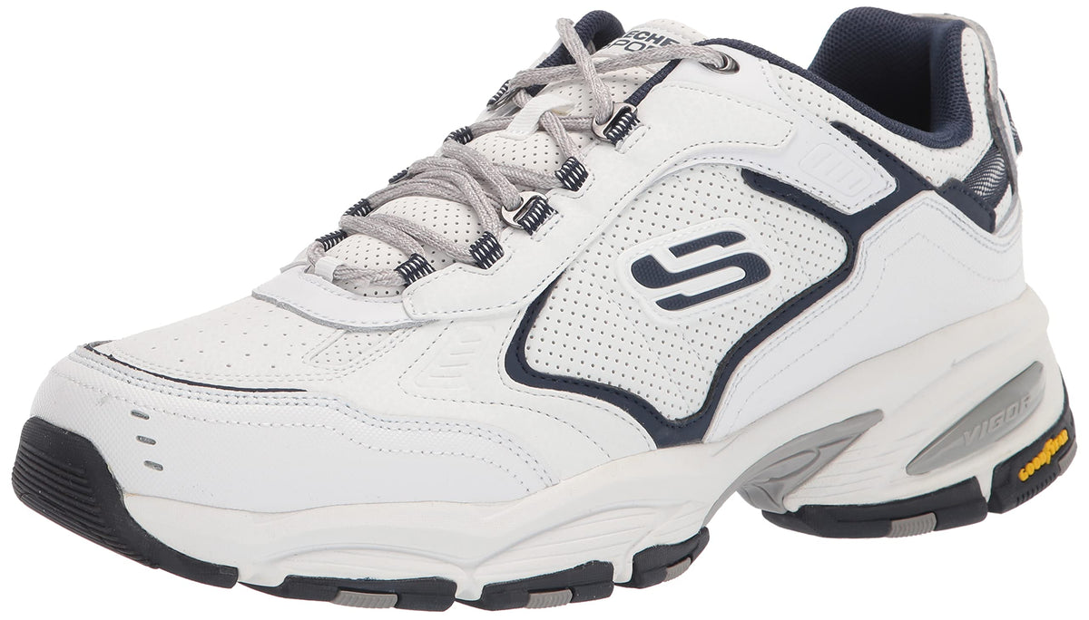 Skechers Men's Vigor 3.0 Arbiter Oxford, White/Navy, 10