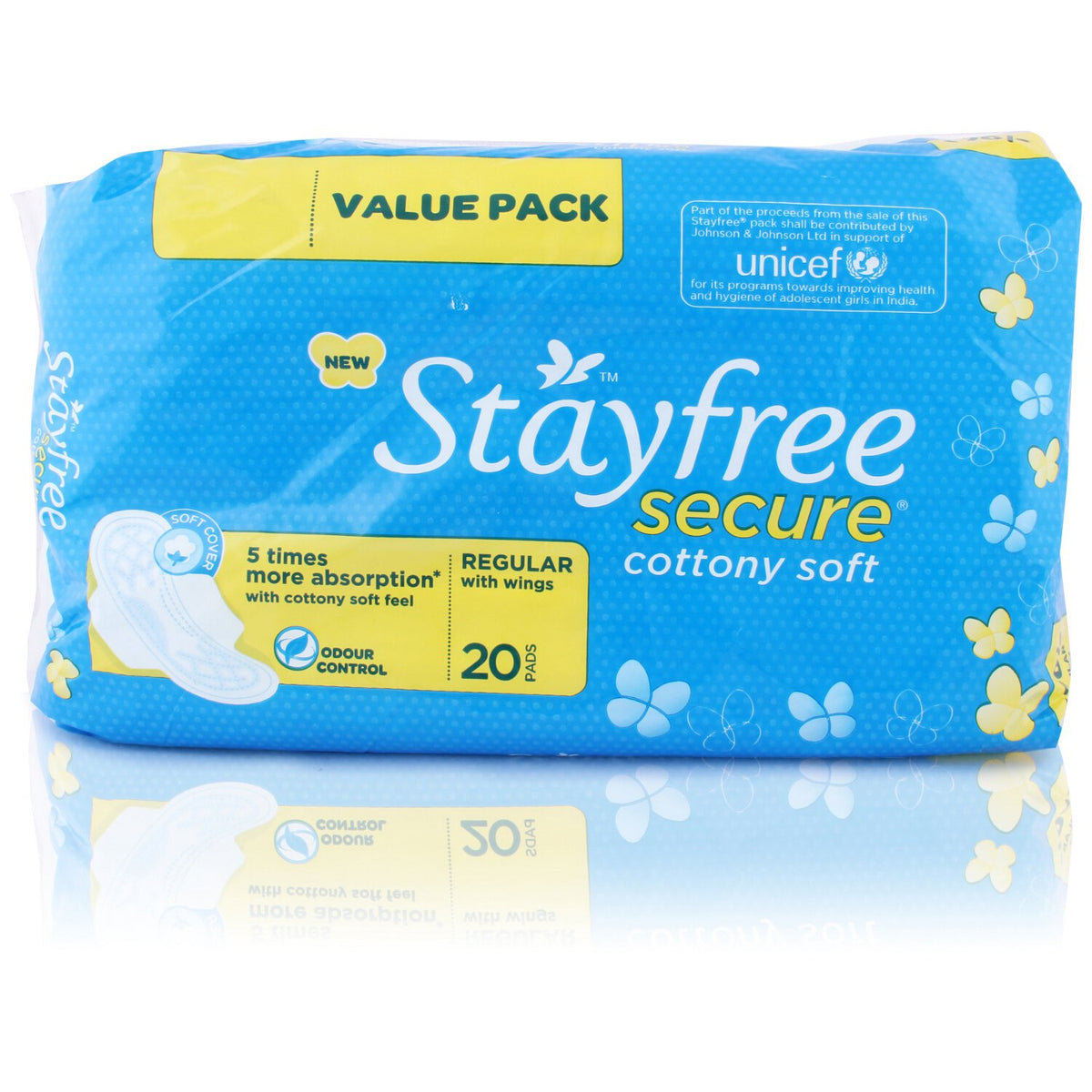 Stayfree Secure Cottony Soft Sanitary Pads - Regular,Pack of 20 Pads