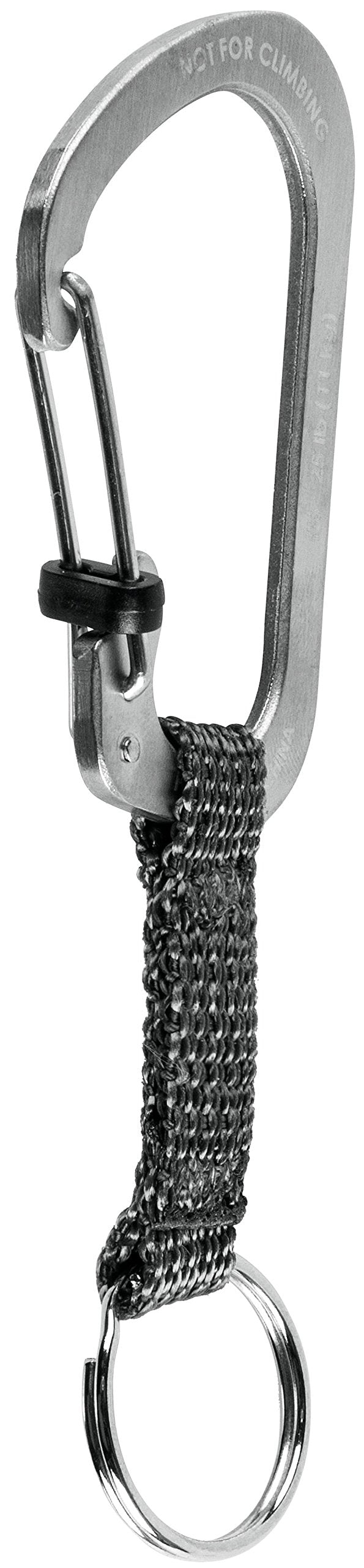 Nite Ize CSLW3-11-R6 Slide SlideLock Ring, Stainless Steel Locking Carabiner Key Chain with Webbing, Silver, #3-25lb Capacity