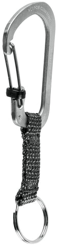 Nite Ize CSLW3-11-R6 Slide SlideLock Ring, Stainless Steel Locking Carabiner Key Chain with Webbing, Silver, #3-25lb Capacity