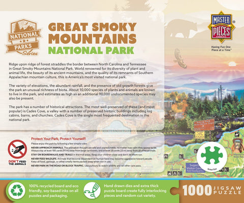 MasterPieces 1000 Piece Jigsaw Puzzle for Adults, Family, Or Kids - Great Smoky Mountains - 19.25"x26.75"