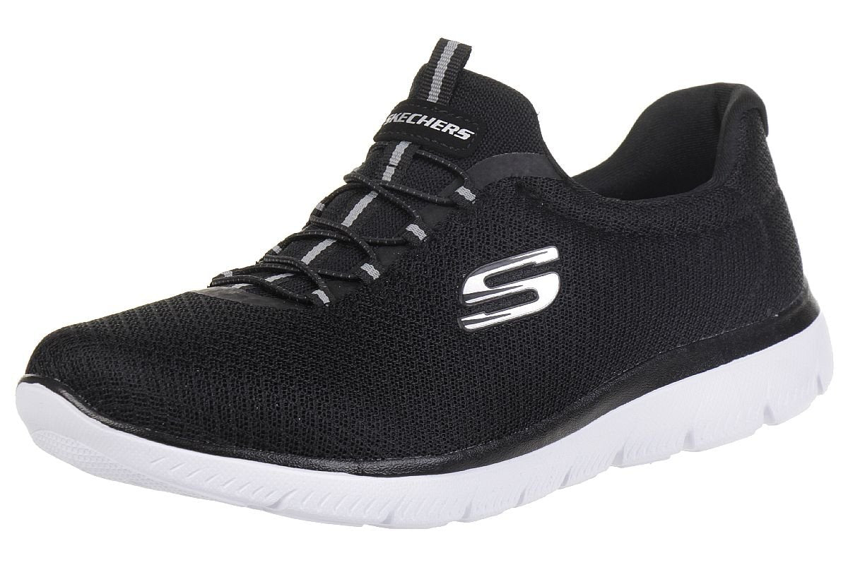 Skechers Women's Summits Sneaker, Black/White, 9.5 Wide