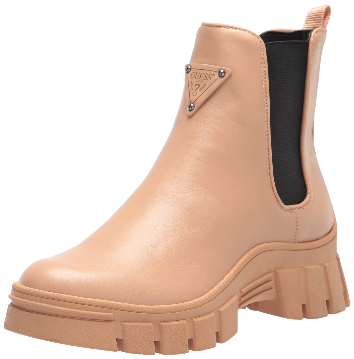 GUESS Women's HESTIA Combat Boot, Nude, 8.5