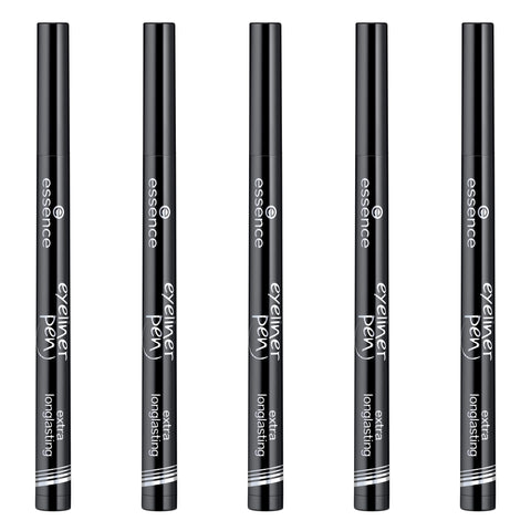 essence | Eyeliner Pen Extra Longlasting (Pack of 5) |Smudgeproof Liner with Precise and Easy Application | Bold & Natural Eye Make Up | Vegan, Cruelty Free & Paraben Free