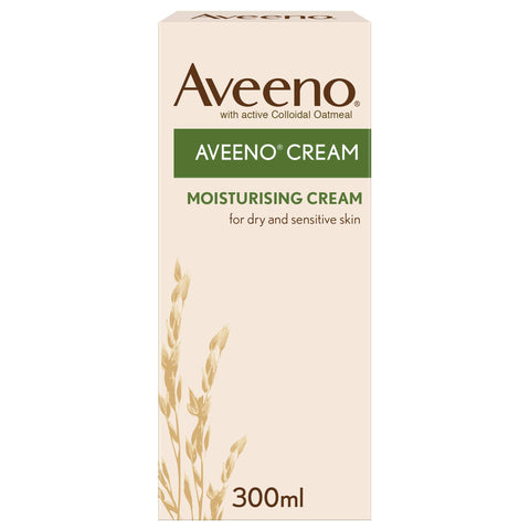 Aveeno Moisturising Cream (1x 300ml), Nourishing Body Lotion with Hydrating Colloidal Oatmeal, Full Body Moisturiser for Dry and Sensitive Skin, Suitable For Adults & Babies From 3 Months