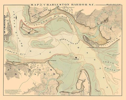 Posterazzi PDXSCCH0009SMALL Charleston Harbor 1860 Bowen Poster Print, 24 x 18, Multicolor