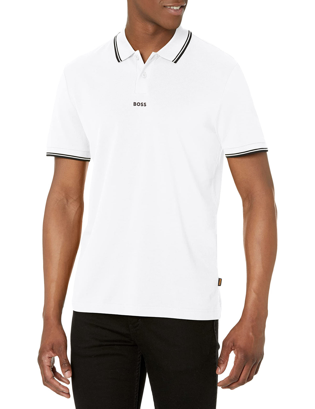 BOSS Center Logo Pique Cotton Polo Shirt