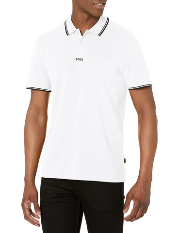 BOSS Center Logo Pique Cotton Polo Shirt