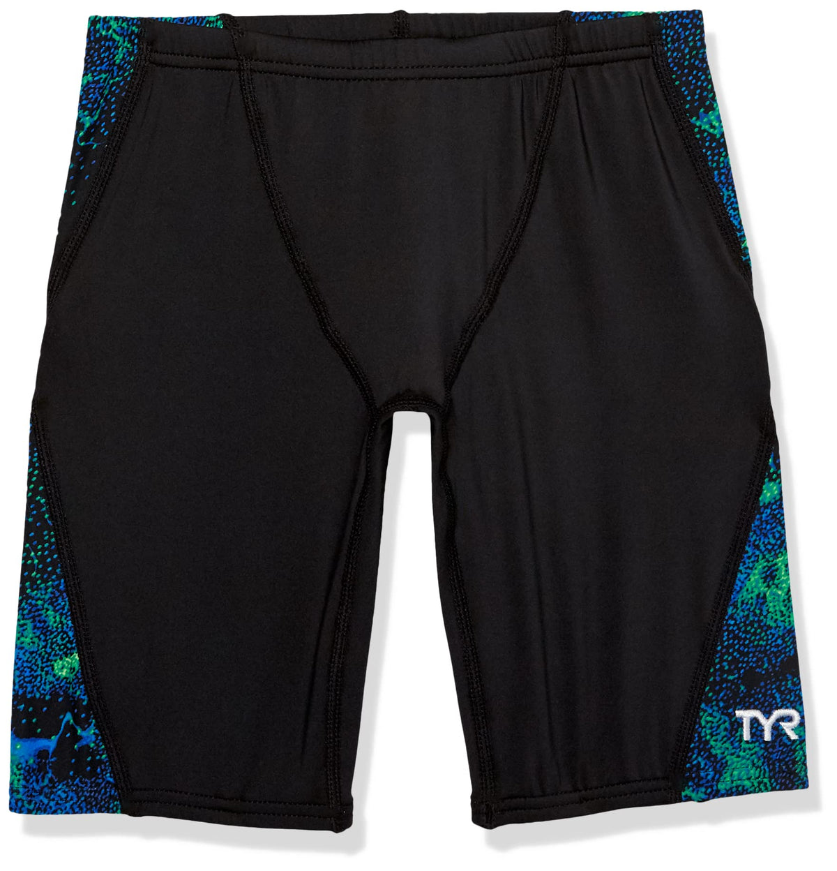TYR Boys' Standard Durafast Lite Splice Jammer Swimsuit, Diploria Green/Blue, 22