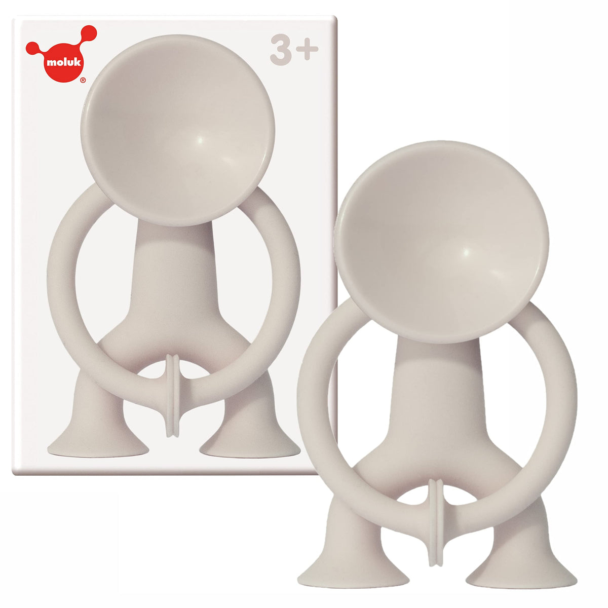MOLUK 2843204 Oogi Junior Elastic Stretch Figure with Suction Cups, Silicone Educational, Creative Fun for Children from 3 Years, Motor Skills Toy, Beige