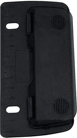 WEDO 67801 Double Plastic Hole Punch for Filing, for Use with 8 cm holes with 12 cm Scale, Black