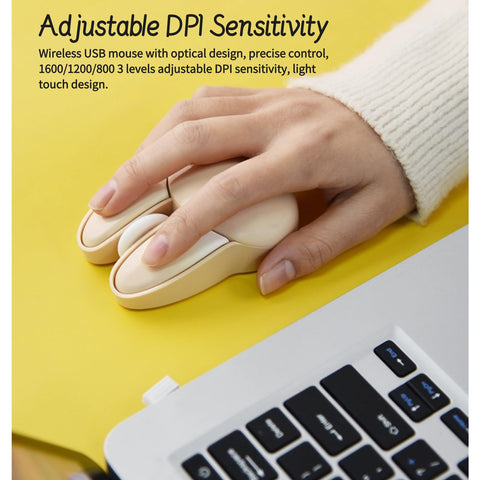 2.4GHz Wireless Mouse, Cute Silent USB Mouse Portable Mobile Optical Mice Cartoon Computer Mouse, 1200DPI Cordless Gaming Mice for Laptop Desktop PC, 33ft Effective Range(Rabbit) (Blue)