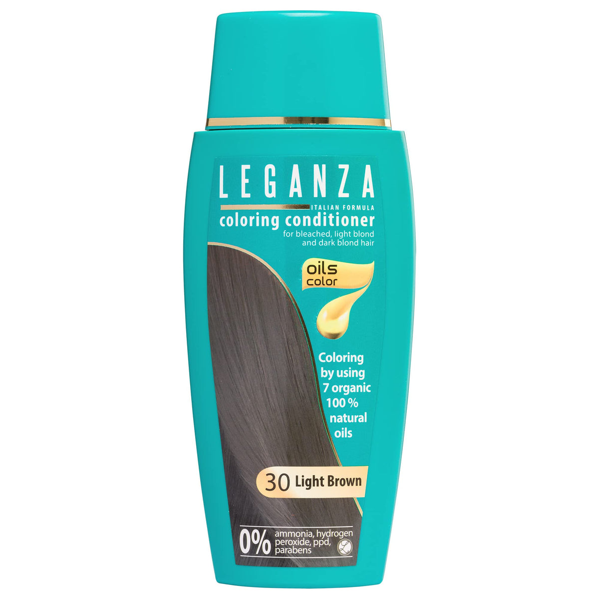 Leganza Coloring Conditioner Color 30 Light Brown with 7 natural oils ammonia and Paraben Free