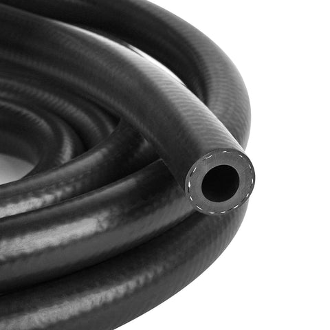 5 Feet Fuel Line Hose, 3/8 Inch Inside Diameter NBR Fuel Line Hose, Black Fuel Systems Engines Hose Braided Rubber Fuel Line Hose